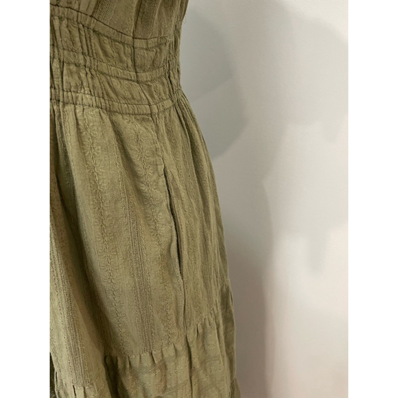 Anthropologie Textured Cotton Embroidered Maxi Dress S Prairie Cottage Fairy - Picture 3 of 11